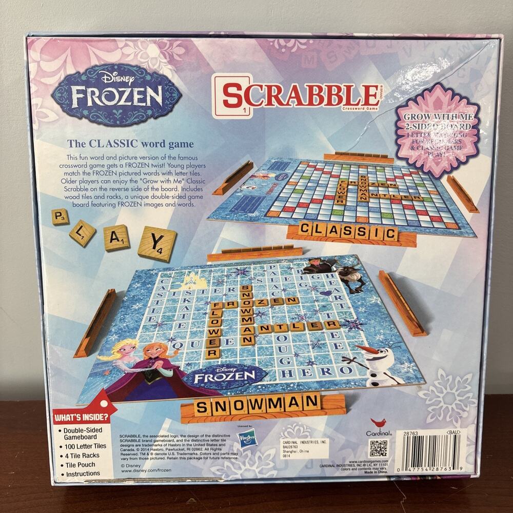 Disney Frozen Scrabble Word Game 2-Sided Board Letter Tile Matching Classic Toy - Picture 4 of 10